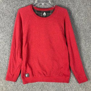 Matix Sweatshirt Men's Medium Pullover Red Crew Neck Cotton Blend Adults M